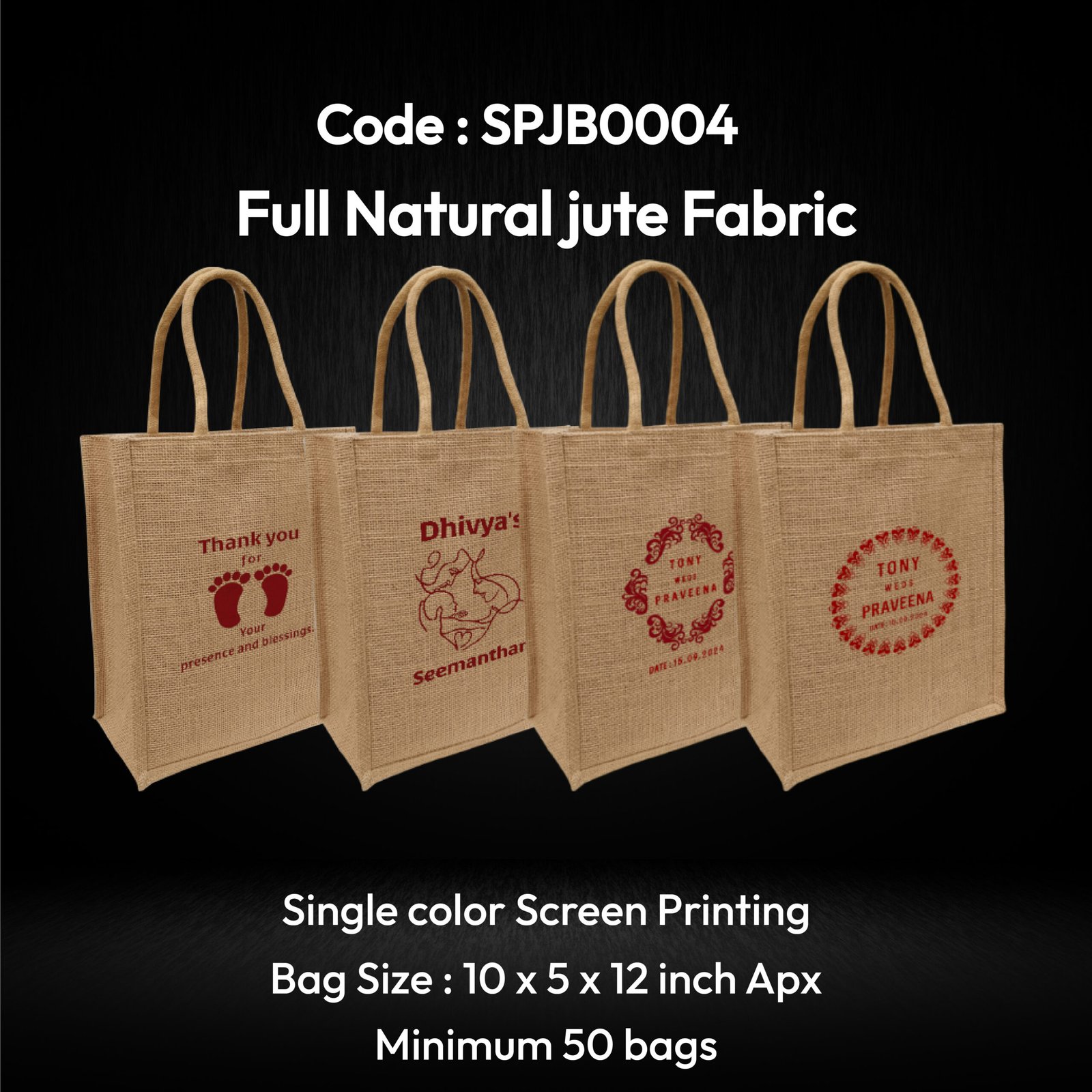 SPJB0004 - Promotional Jute Bag (Custom Print) - Image 4