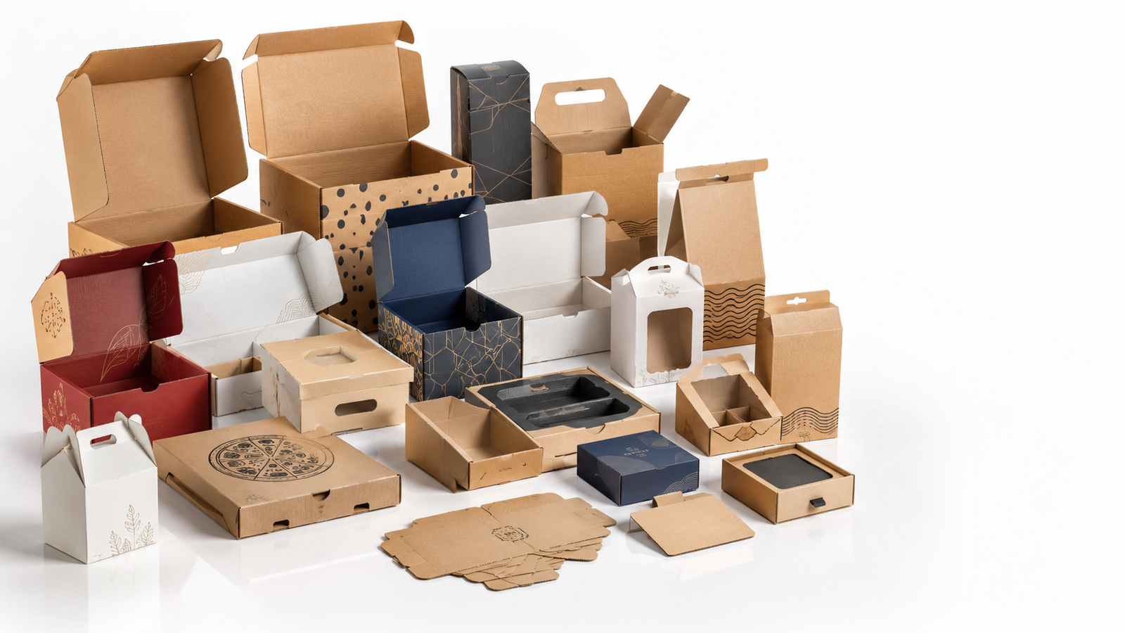 Custom die-cut corrugated packaging box