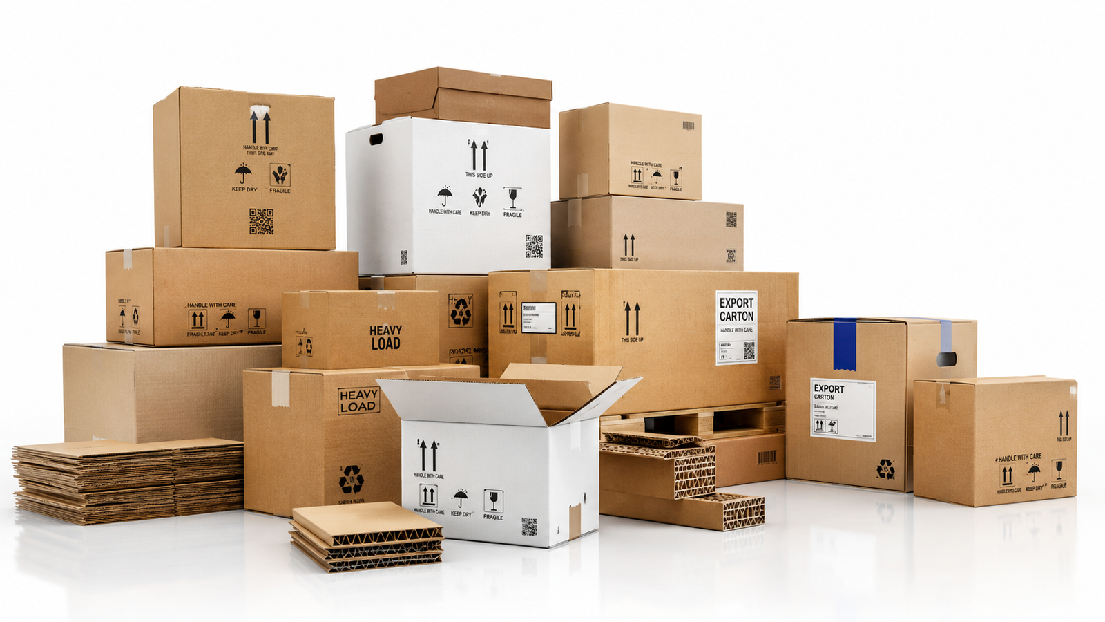 Heavy-duty corrugated export cartons