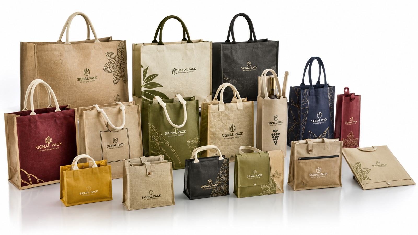 Laminated jute bag with glossy finish