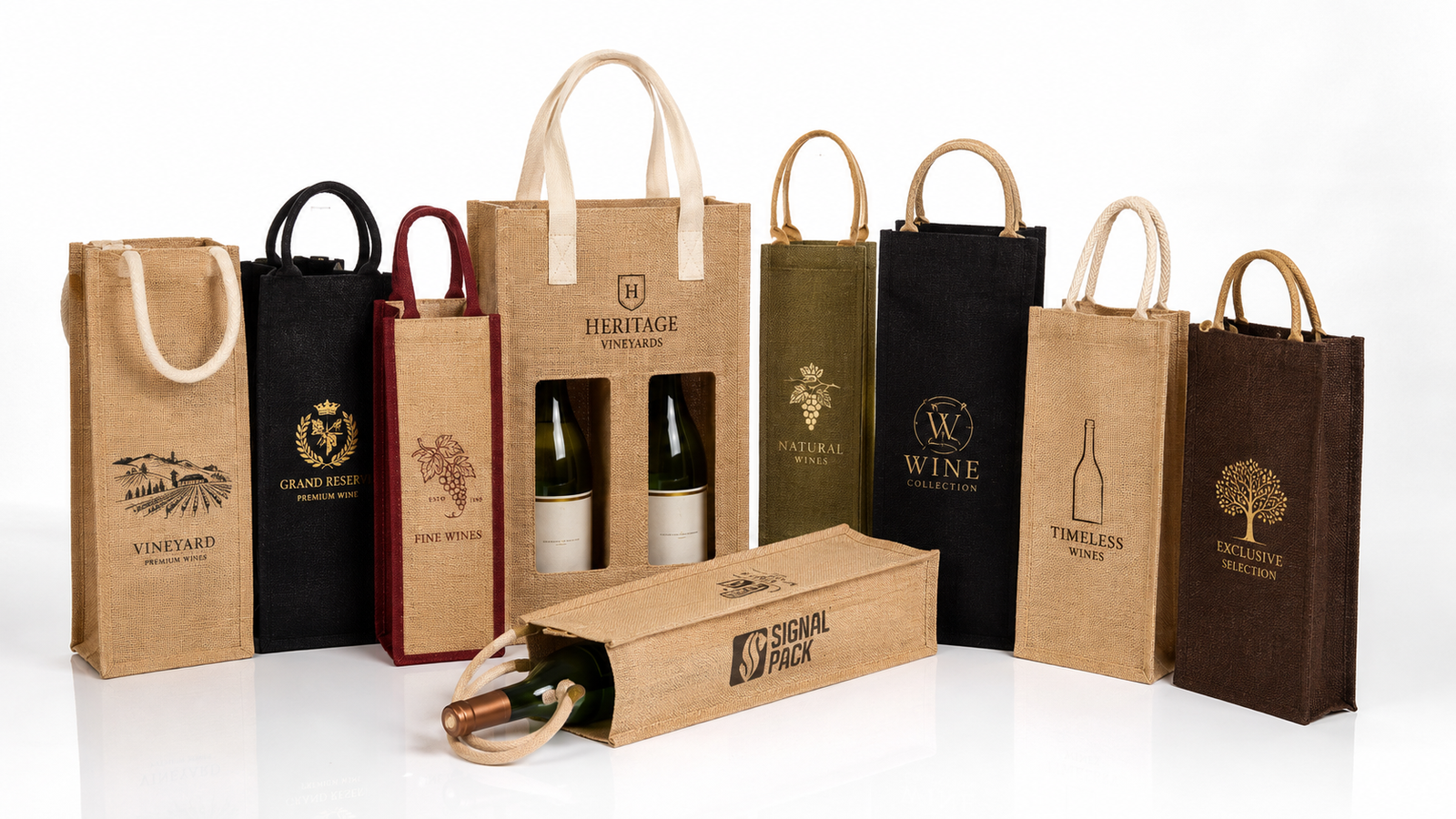 Jute wine bottle gift bag